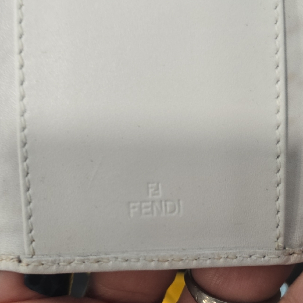 Fendi Brown Monogram KEY Wallet with White Trim - Picture 5 of 12